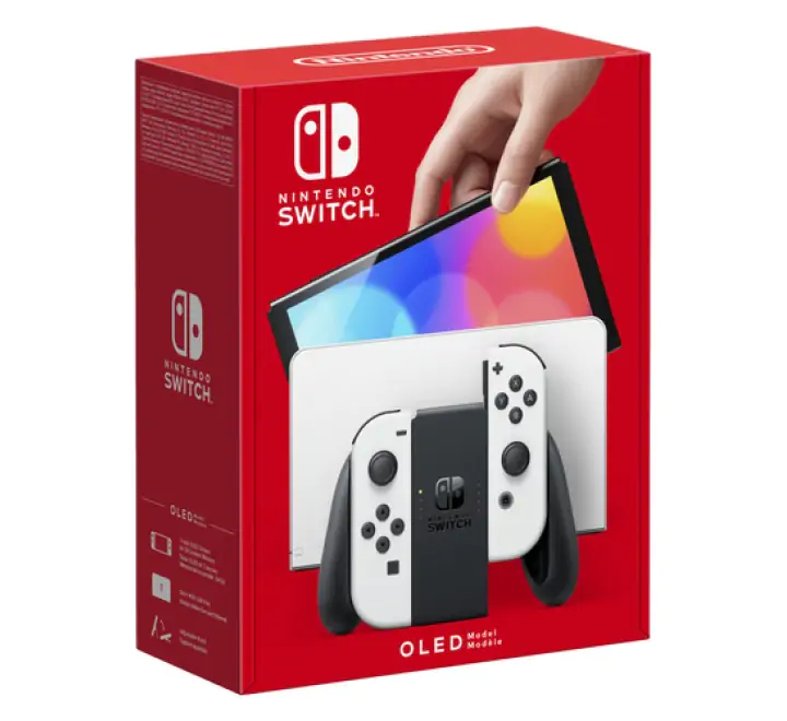 Nintendo Switch (modello Oled) Bianco, schermo 7